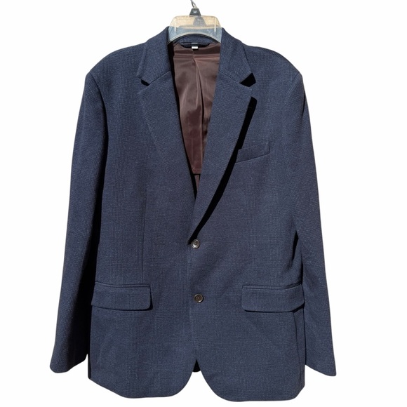 Bonobos blue plaid cotton/wool suit coat